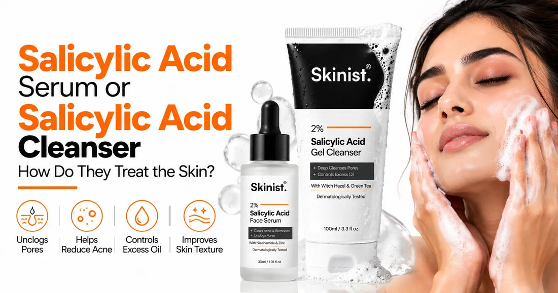 How do 2% Salicylic Acid Serum and 10% Niacinamide Serum Help Treat the Skin?
