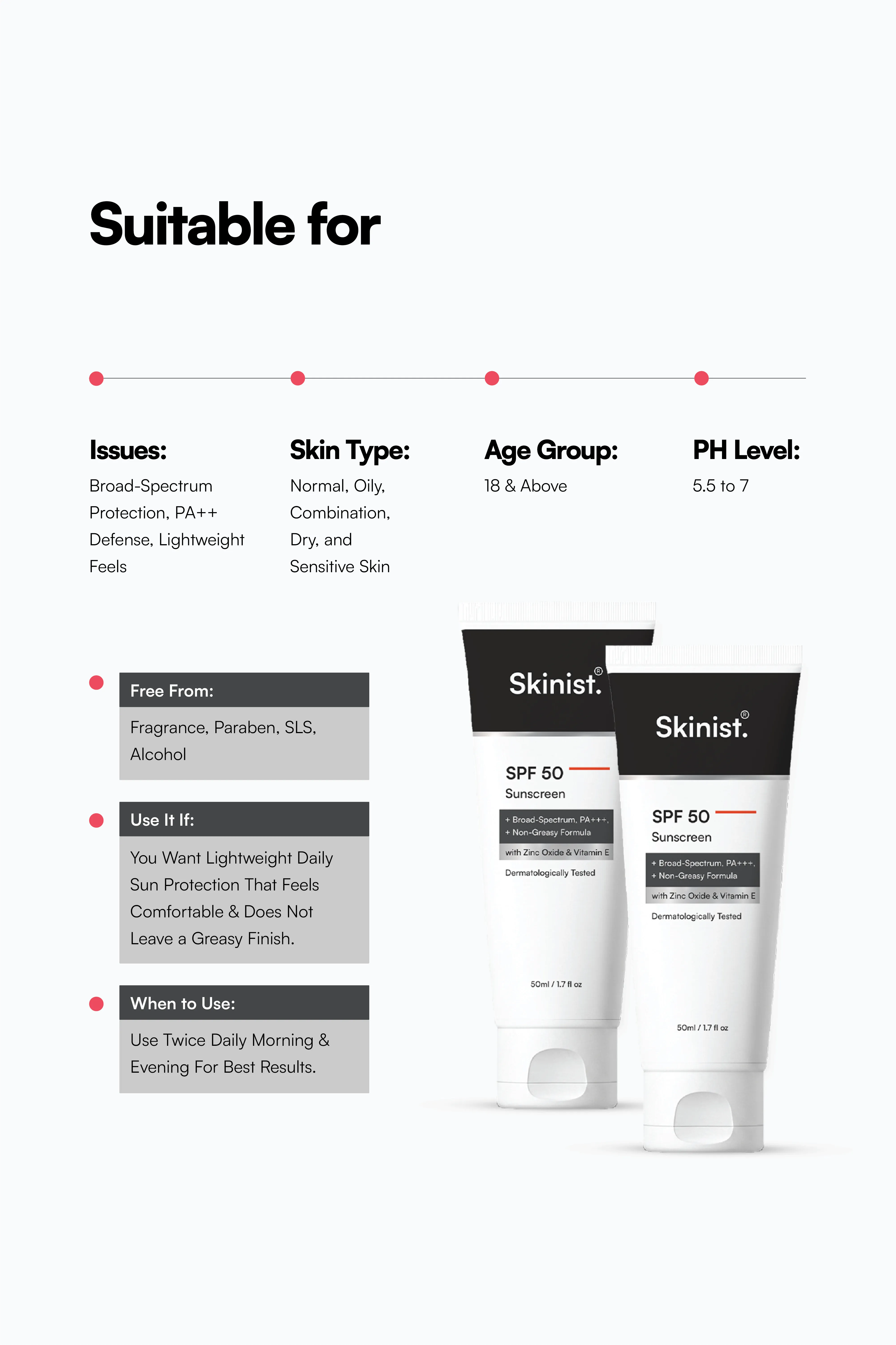 SPF 50 Sunscreen Combo Suitable For