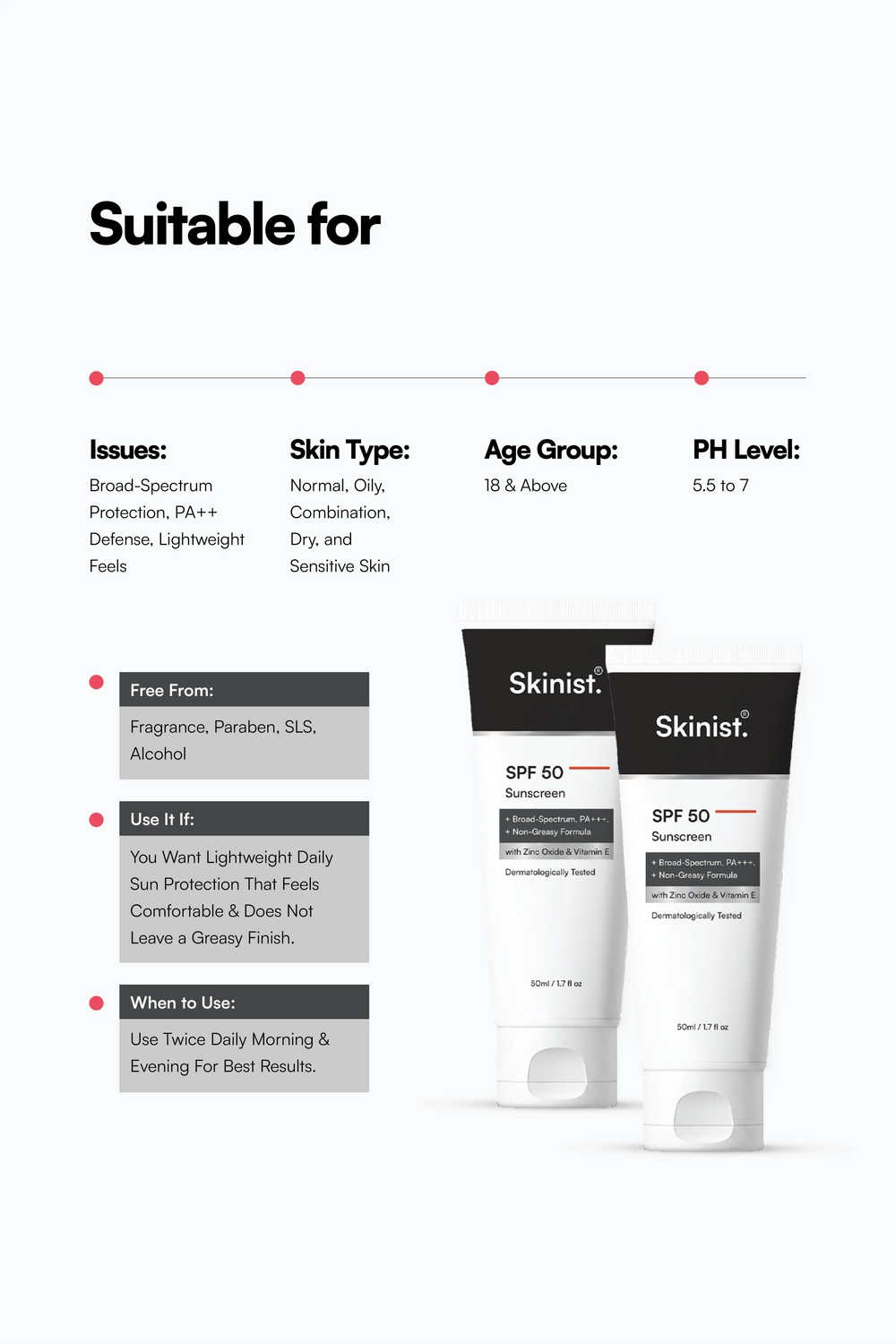 SPF 50 Sunscreen Combo Suitable For
