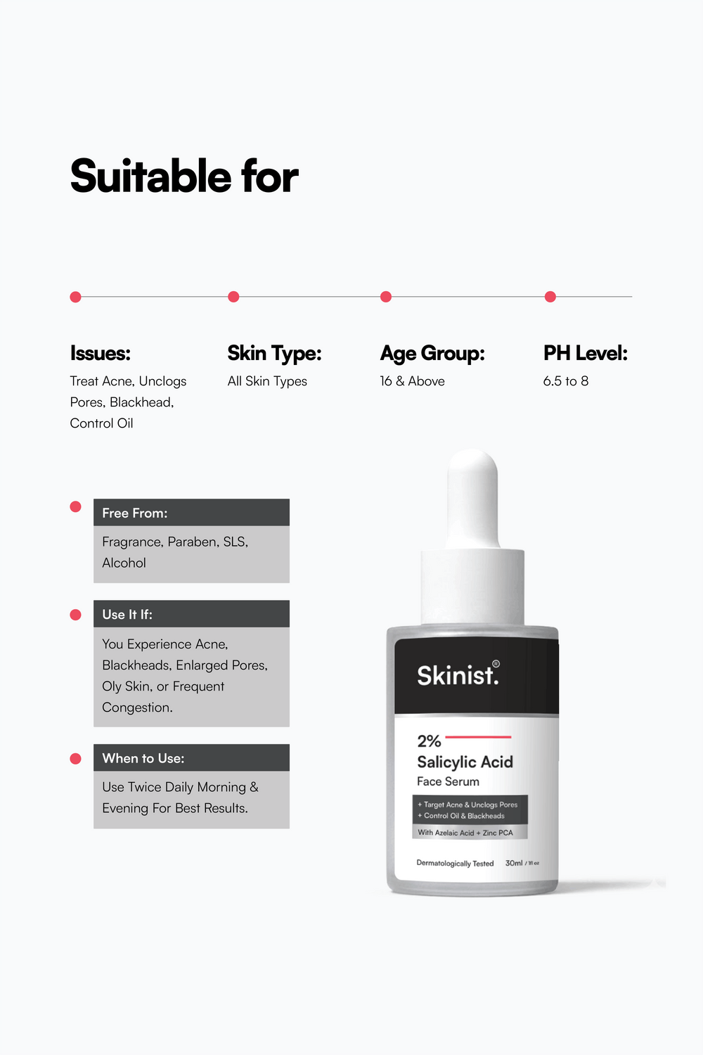 Salicylic Acid Serum Suitable For